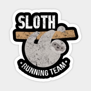 Vintage Sloth Running Team Funny Sloth Distressed Magnet