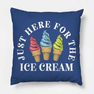 I'm Just Here For The Ice Cream Funny Sayings Birthday Party Gift Idea Pillow