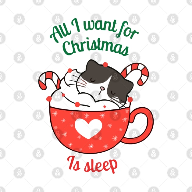 all i want for christmas is sleep cat by Vortex.Merch