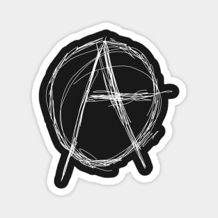 Dark and Gritty Anarchy Symbol (white) Magnet