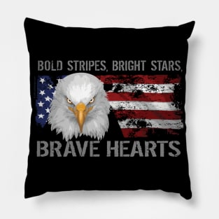 Brave American Hearts Pillow