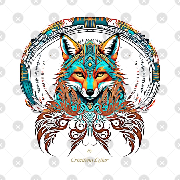 Tribal Fox psychadelic allure by Cristilena Lefter