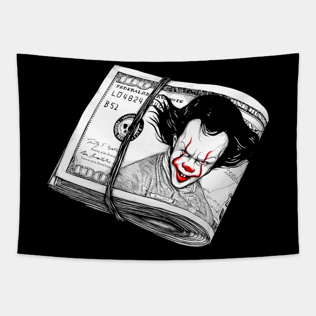 Dollar Clown Tapestry by fakeface