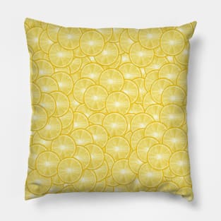 All Over Yellow Lemon Citrus Slice Pattern Pillow