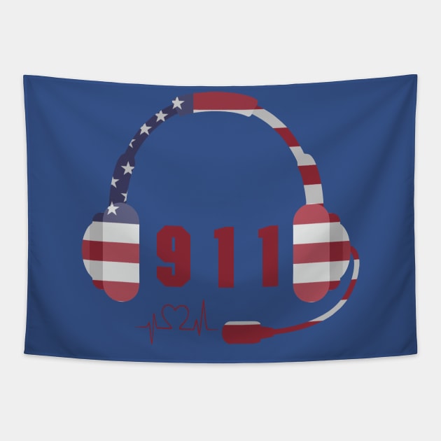 911 Dispatcher Tapestry by copacoba