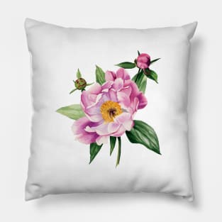 Watercolor peony Pillow