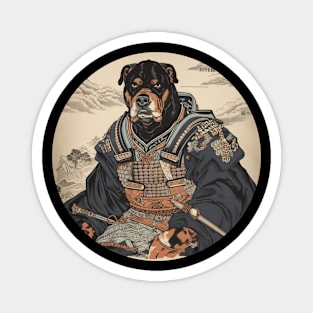 Rottweiler Samurai Magnet