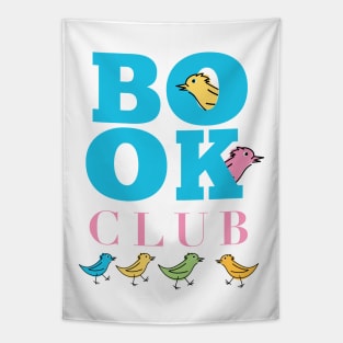 Cute Book Club With Birds Tapestry