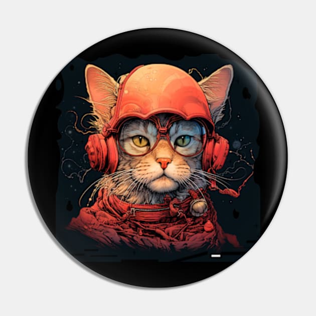 Cat from the Future Pin by enyeniarts