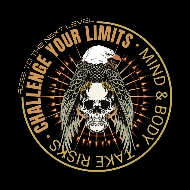 Challenge Your Limits Next Level Inspirational Quote Phrase Text by Cubebox