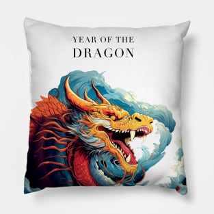 Chinese Dragon: Year of the Dragon, Chinese New Year on a light (Knocked Out) background Pillow