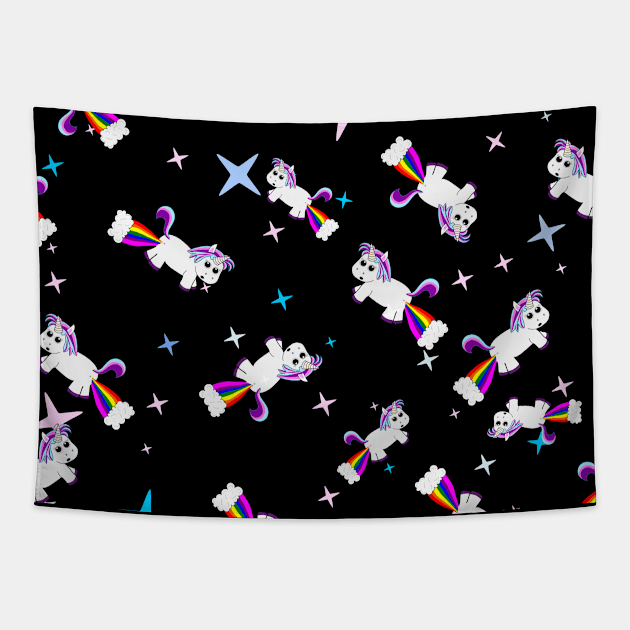 Unicorn Farts Pattern Tapestry by YukiRozen