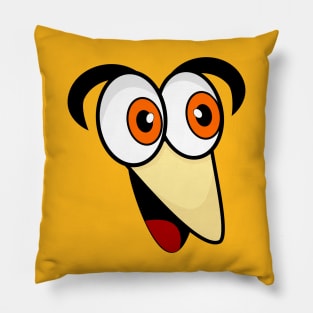Shocked Funny Face Cartoon Emoji Pillow