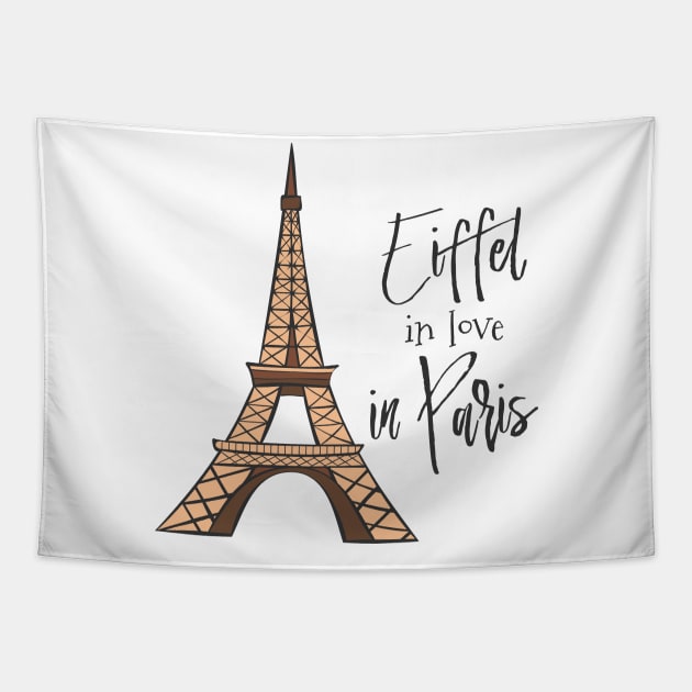 Eiffel in Love in Paris Tapestry by Dreamy Panda Designs