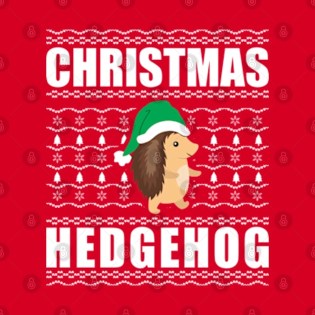 Christmas Hedgehog Ugly Xmas Sweater by JaiStore