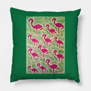 Tropical Flamingos Pillow