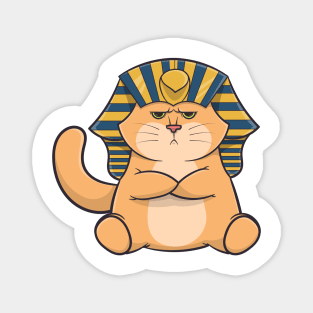 A british short hair golden cat with pharaoh accessories Magnet