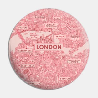 London city map red UK Pin