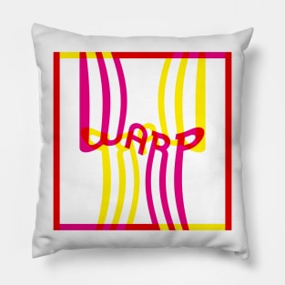 Warp Typography (Magenta Yellow Red) Pillow