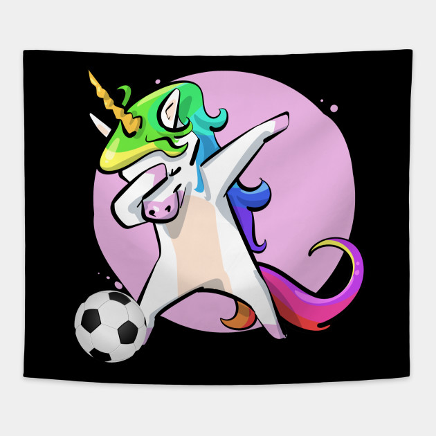 Dabbing Unicorn Girls Soccer Unicorns Lover Dabbing Unicorn Soccer Tapestry Teepublic Au