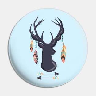 Bohemian Deer Antlers With Feathers Arrow Shirt Gift Pin