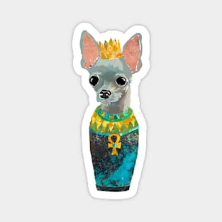 Grey Chihuahua Egyptian Canopic Jar Magnet