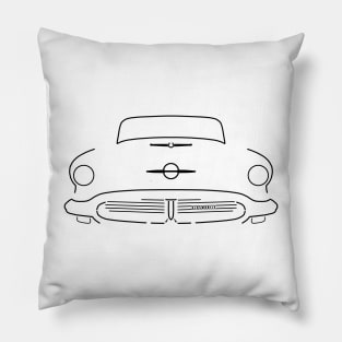 Oldsmobile Starfire 1956 American classic car outline graphic (black) Pillow