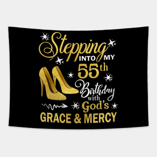 Stepping Into My 55th Birthday With God's Grace & Mercy Bday Tapestry