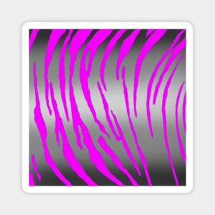 Silver Tiger Stripes Pink Magnet