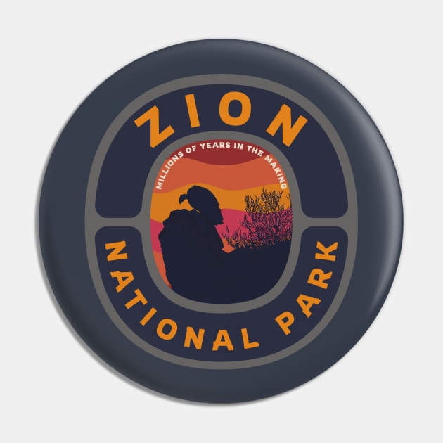 Zion National Park California Condor Logo Pin by Spatium Natura