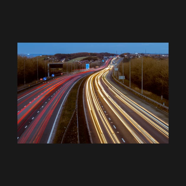 Motorway Light Trails by zglenallen