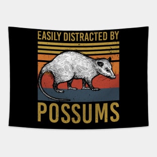 Easily Distracted By Possums Funny Opossum Gift Tapestry