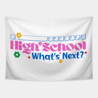 I Survived High School Graduation Retro art Tapestry