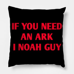 Funny Fishing Noah Ark Boat Christian Pun Text Pillow