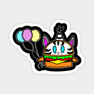 Happy Birthday Party Zebra Cheeseburger Magnet