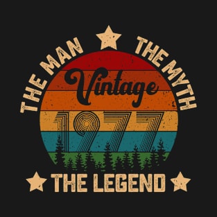 Father's Day Shirt Vintage 1977 The Men Myth Legend 43rd Birthday Gift T-Shirt