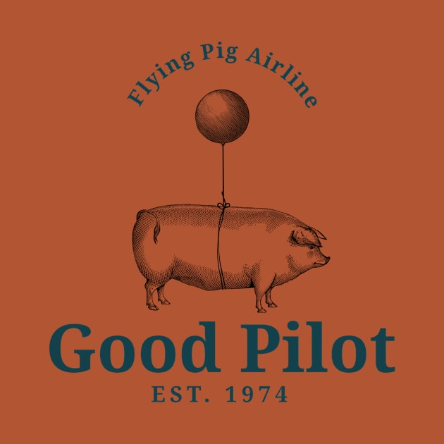 Flying Pig Airline Vintage Funny Pig Art by TailorMadeByChris