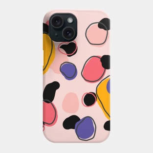 Pink Purple Yellow Black Abstract Blobs Phone Case