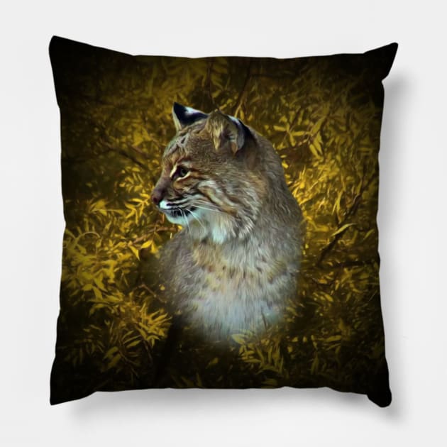 Bobcat portrait Pillow by Guardi