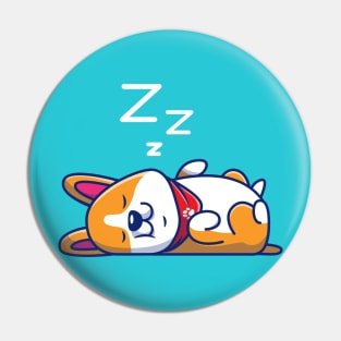 Cute Corgi Sleeping Cartoon Pin