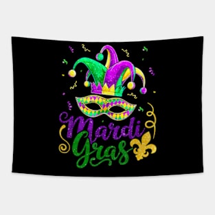 Mardi Gras 2024 Girls Mask Beads New Orleans Party Tapestry