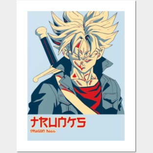 Quadro Poster Com Moldura O Trunks Do Futuro Dragon Ball Z