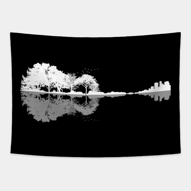 Nature guitar (White) Tapestry by Luluca Shirts