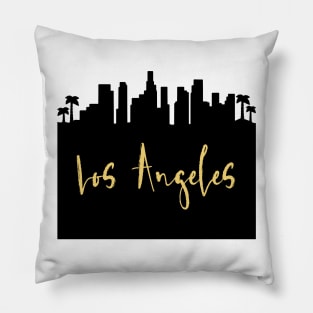 LOS ANGELES CALIFORNIA DESIGNER SILHOUETTE SKYLINE ART Pillow