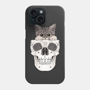 Tabby Kitty & Skull Phone Case