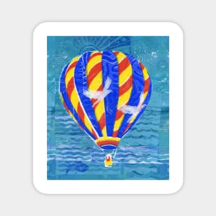 Hot Air Balloon with White  Birds 2 Magnet