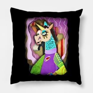 Collage Unicorn Pillow