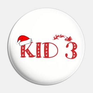 Christmas Family Name "Kid 3" Photo Design Shirt Pin