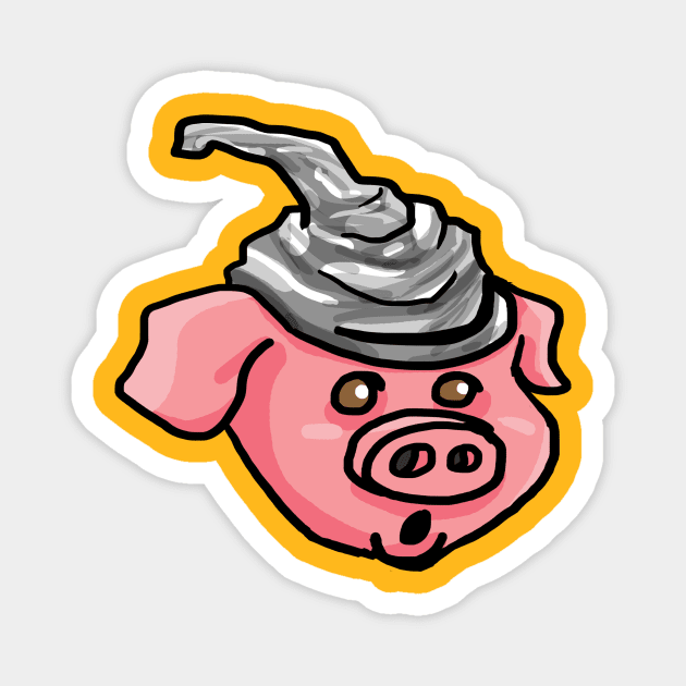 Pig Wearing Tinfoil Hat Magnet by tooner96