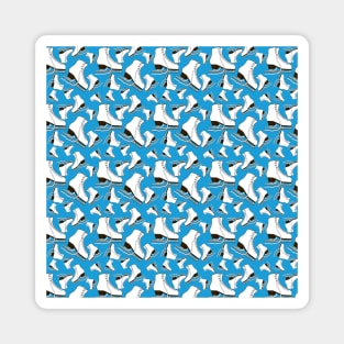 Figure Skates on Carolina Blue Background Design Magnet